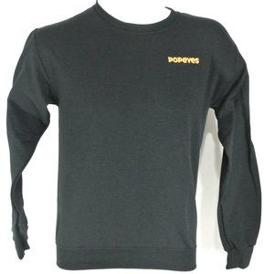 POPEYES Louisiana Fried Chicken Employee Uniform Black Sweatshirt NEW Size XL